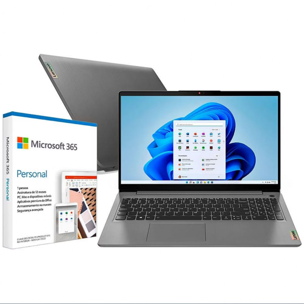 Notebook Core I5-1135g7 8gb 256gb Ssd Tela 15.6 Pol Windows 11 E Microsoft 365 Personal 1tb Na Nuvem Lenovo