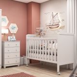 Quarto De Bebê Com Berço 2 Em 1 Cômoda 4 Gavetas Ciranda