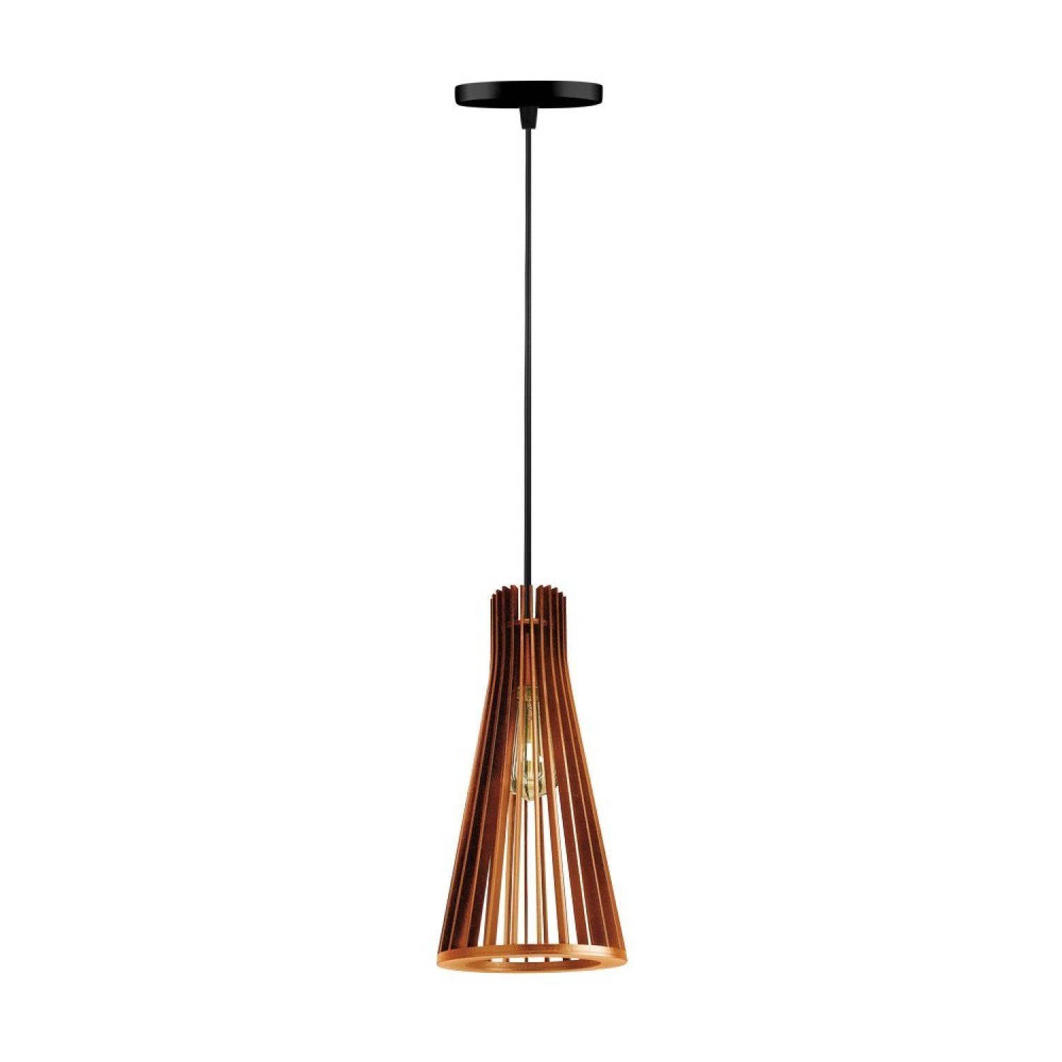 Luminária Pendente Bivolt Krist Vesper Madeira Natural