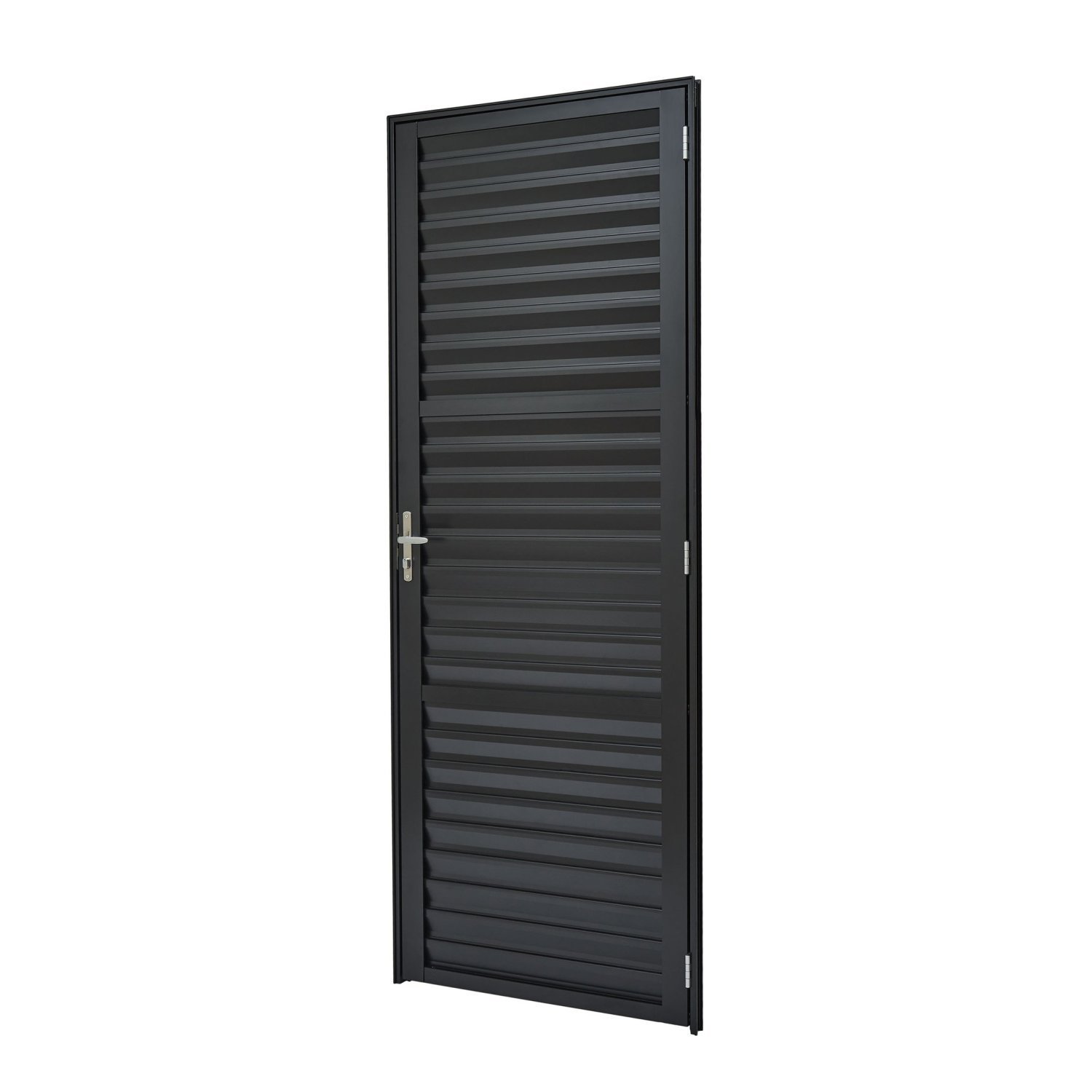 Porta De Aluminio 210x70cm Batente 4cm Ultra Ramassol Preto