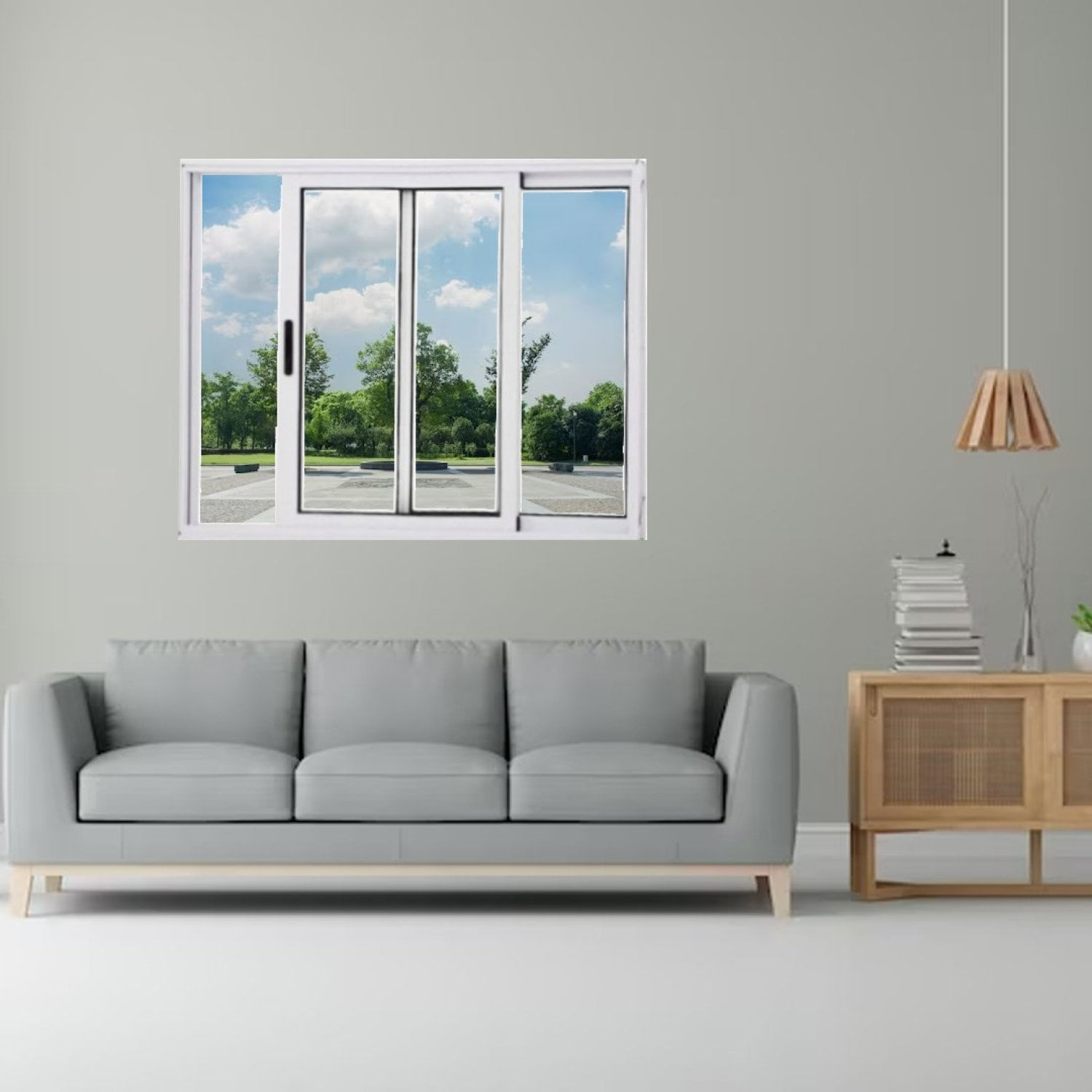 Janela Vitrô De Alumínio 2 Folhas 100 X 150cm Linha 25 Esquadrias Bergamo Branco