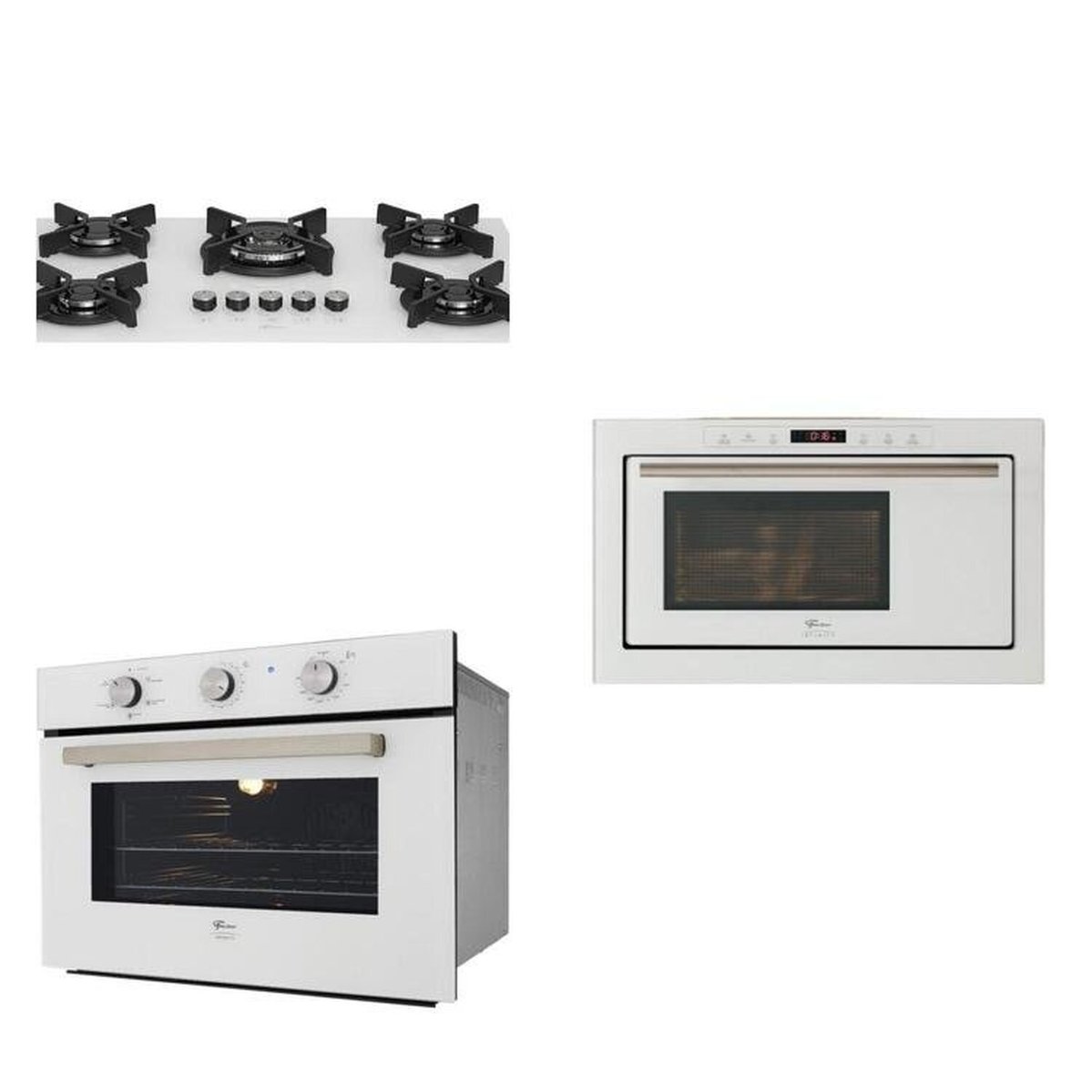 Conjunto Forno 50l 220v , Micro-ondas 25l 220v , Cooktop 5b Tc  Linha Infinity Branco