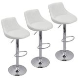 Kit 3 Banquetas Milano Carmel Estofada Giratória C/ Regulagem - Branco