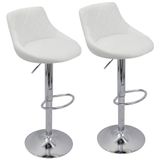 Kit 2 Banquetas Milano Carmel Estofada Giratória C/ Regulagem - Branco