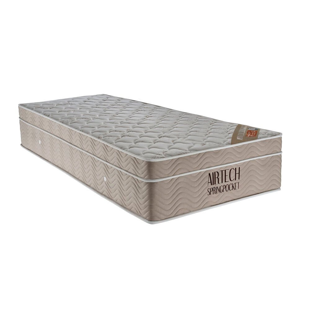 Conjunto Cama Box Meio Casal De Molas Ortobom Airtech Springpocket 108x198