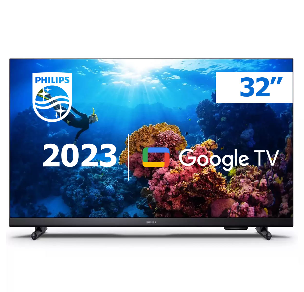 Smart Tv Philips 32&quot; Google Tv Hd Comando De Voz, Hdr10, Wifi 5g, Bluetooth, 3 Hdmi - 32phg6918/78