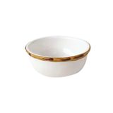 Mini Bowl Molheira Branco Com Borda De Bambu Cerâmica Scalla