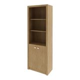 Armário Estante Multiuso Para Livros Escritório Cozinha 2 Portas E 5 Prateleiras Me4110 Tecnomobili [cor: Amendoa De Madeira]