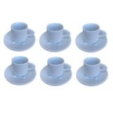 Jogo 6 Xícaras Pires Café Porcelana Italiana 75ml Bugatti