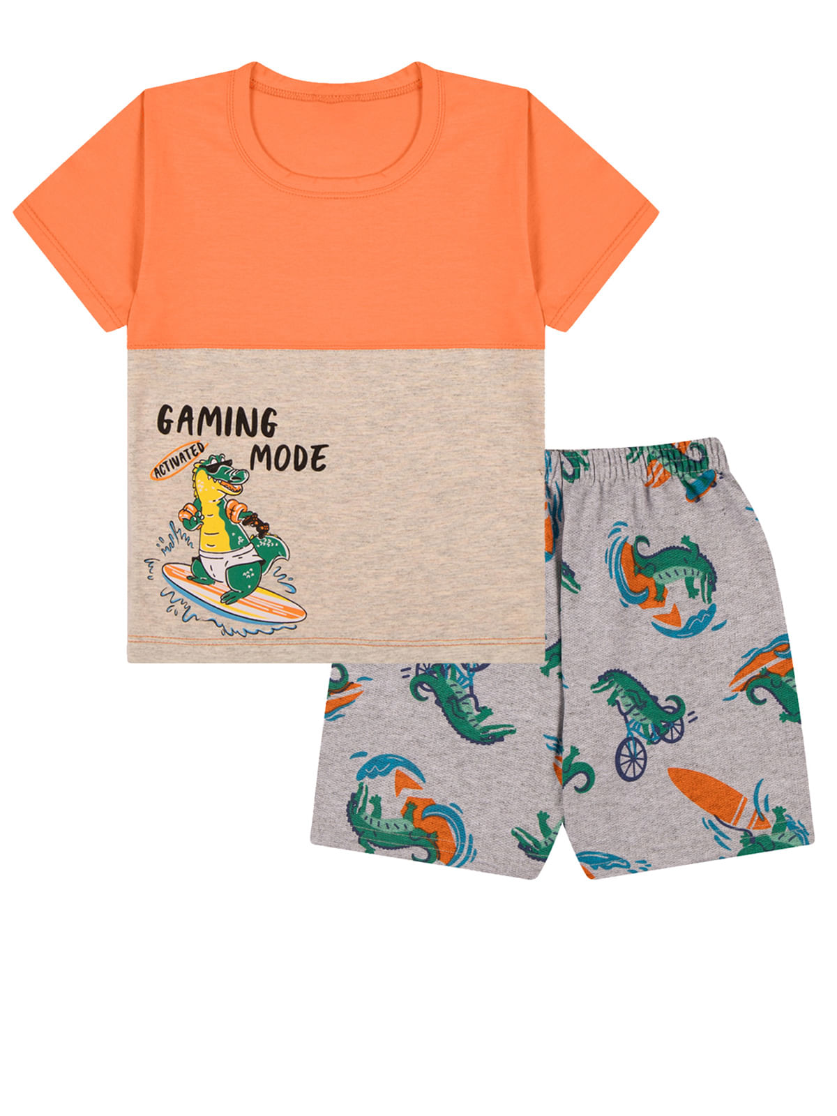 Conjunto Infantil Masculino Curto Camiseta E Shorts Menino 1 A 3 Anos