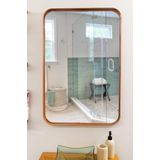 Espelho Luxo Retangular Retrô 90x60cm Hall Moldura Rose Gold