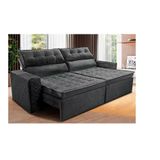 Sofá 3 Lugares Cama Inbox Belém Retrátil/Reclinável com 200 cm de Largura e Revestido em Suede Velusoft