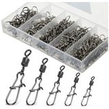 Kit 200 Snap Destorcedor Com Girador Pesca Engate Rapido
