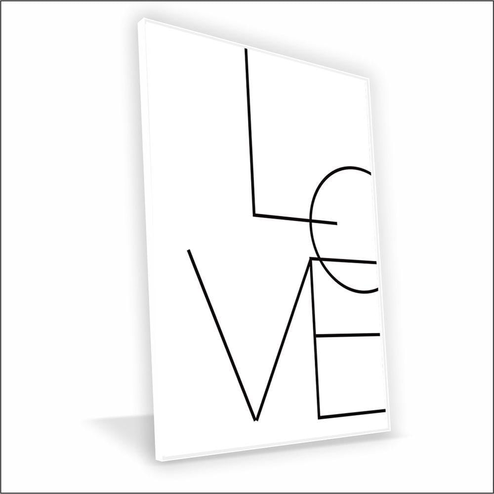 Quadro Love Canvas Com Vidro Tamanho/moldura 20x20 Caixa Cor Branca ...