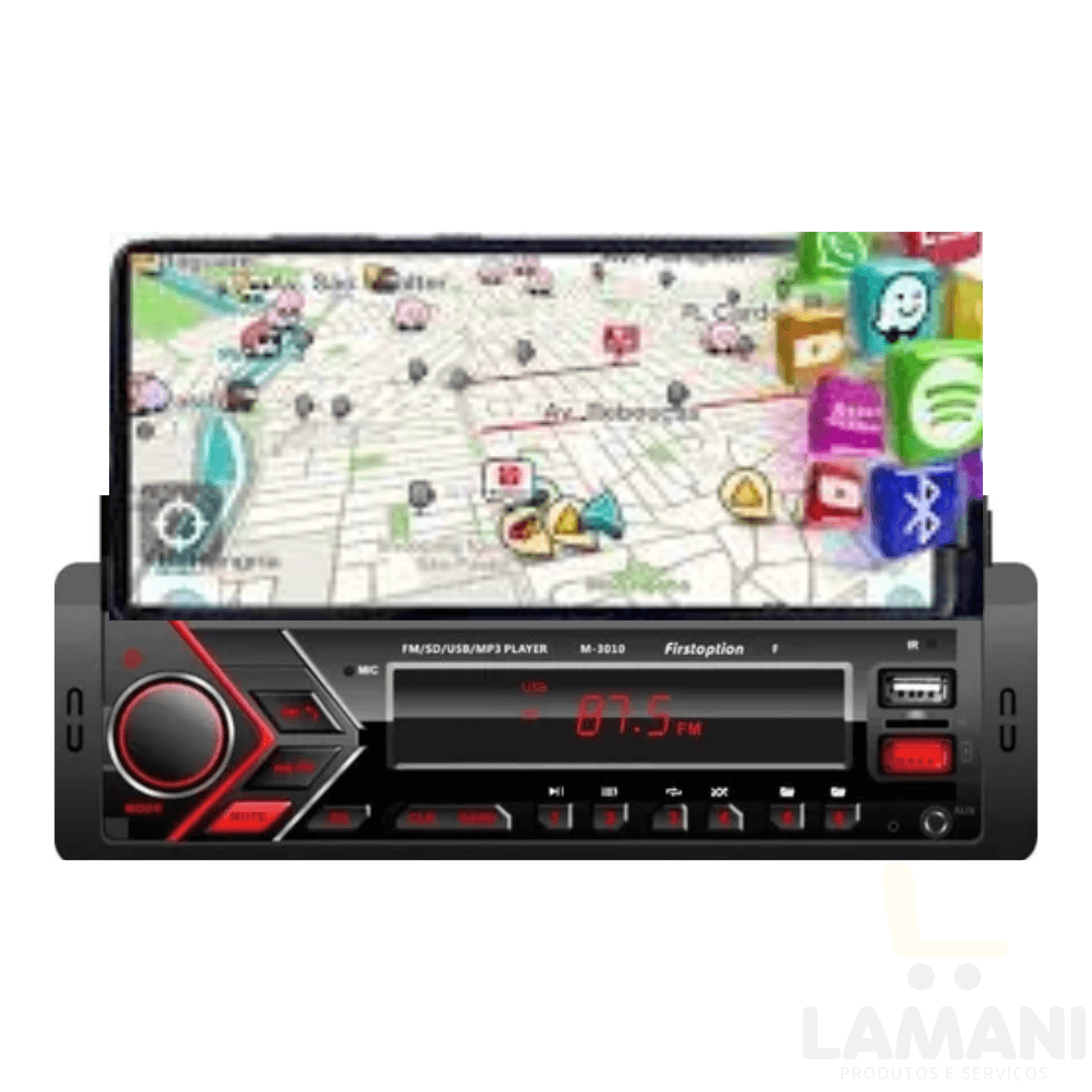 Som Automotivo Bluetooth Com Suporte Para Celular Mp3