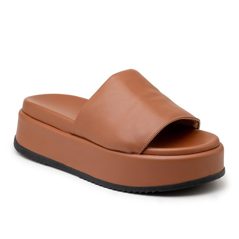 Tamanco Feminino Slide Papete Flatorm Casual Básico Caramelo 37