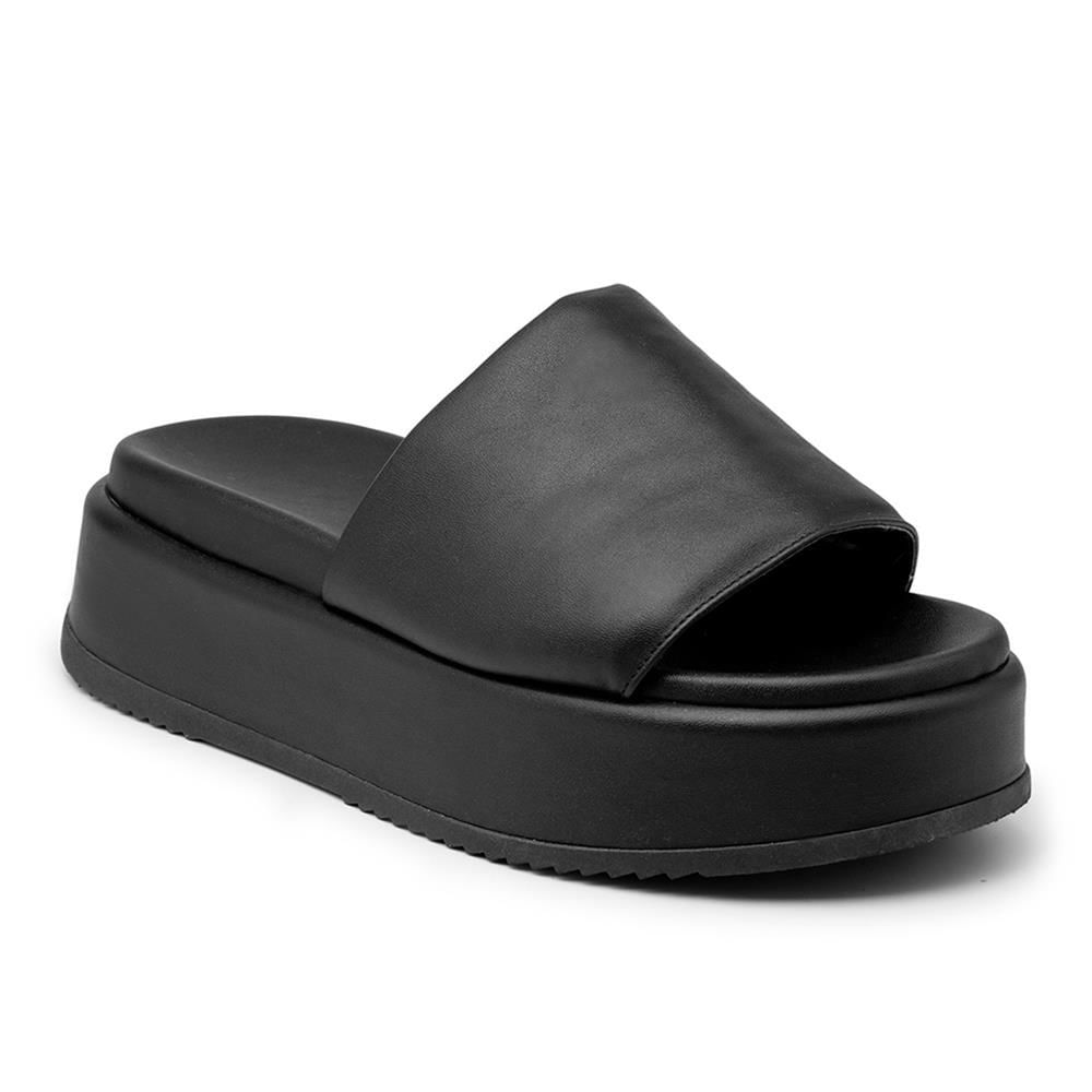 Tamanco Feminino Slide Papete Flatorm Casual Básico Preto 35