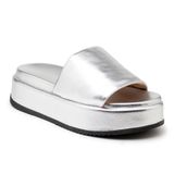 Tamanco Feminino Slide Papete Flatorm Casual Básico Prata 34