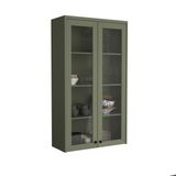 Cristaleira 80cm 2 Portas Com Vidro Cozinha Sevilha Verde Hill