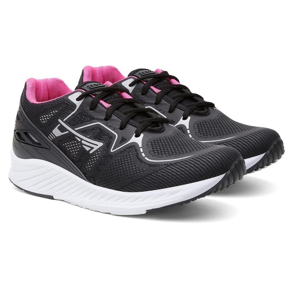 Tênis Feminino Esporte Academia Caminhada Cadarço Conforto Preto/rosa 38