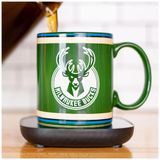 Aquecedor De Caneca, Tema Milwaukee Bucks Da Nba Com Desligamento Automático, Inclui Caneca, 16w, Uncanny Brands, Verde