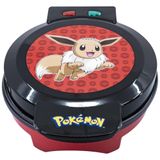 Máquina De Waffle, Tema Pokémon Eevee Com Revestimento Antiaderente, 110v 900w, Uncanny Brands, Preto E Vermelho