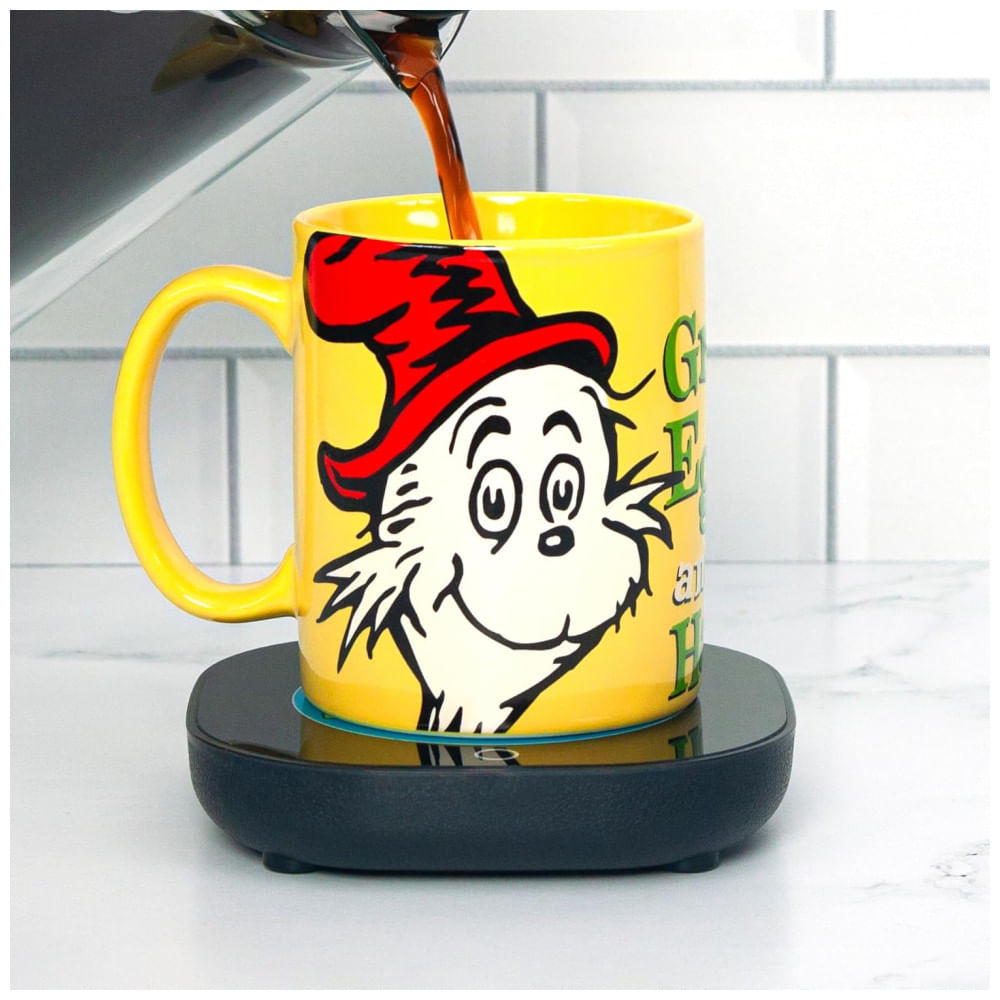 Aquecedor De Caneca, Tema Dr. Seuss Green Eggs And Ham Mug Com Desligamento Automático, Inclui Caneca, 16w, Uncanny Brands, Amarelo