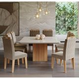 Conjunto Sala De Jantar Mesa Ana 8 Cadeira Paola Cimol