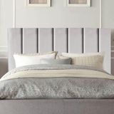 Cabeceira Cama Casal Queen Size 160 Cm Esther Linho E Frame Cor:cinza Claro