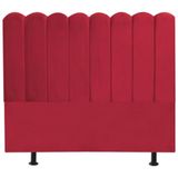 Cabeceira Estofada Cama Box King 195 Cm Maitê Suede Cor:vermelho