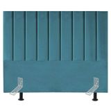 Cabeceira Estofada Cama Box King 195 Cm Catarina Suede E Frame Cor:azul Turquesa