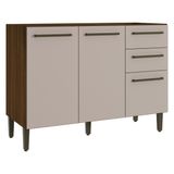 Balcão De Cozinha Gabinete Pia 120cm 2 Portas E 3 Gavetas Toronto Multimóveis Cr20302 Noce Oro/cinnamon