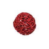 Bola De Natal Vermelha Rattan 1 Unidade 6cm Cromus