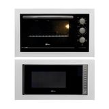 Kit Forno Elétrico 48l E Micro-ondas 25l De Embutir Fit Line Moldura Branca 220v Fischer