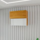 Armário Aéreo Para Cozinha 2 Portas 100% Mdf Pilar Cinamomo / Branco Acetinado