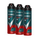 Kit 3 Desodorantes Antitranspirante Rexona Men Antibacterial Protection 150ml