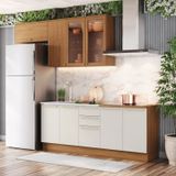 Cozinha Compacta 5 Pç Com Tampo Para Cooktoop Yasmin Espresso Móveis Nature/areia Hp