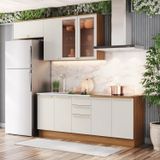 Cozinha Compacta 5 Pç Com Tampo Para Cooktoop Yasmin Espresso Móveis Nature/areia Hp