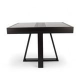 Mesa De Jantar Afrodite Extensível 148cm Tampo De Vidro Preto