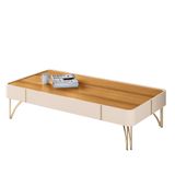 Mesa De Centro Cadenza Com Pés Em Aço Off White/cinamomo