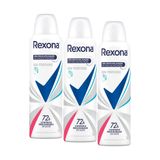 Kit 3 Desodorantes Antitranspirantes Rexona Feminino Sem Perfume 150ml