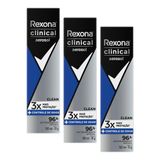 Kit 3 Desodorantes Rexona Men Clinical Clean 150ml