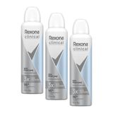 Kit 3 Desodorantes Antitranspirante Rexona Clinical Sem Perfume 150ml