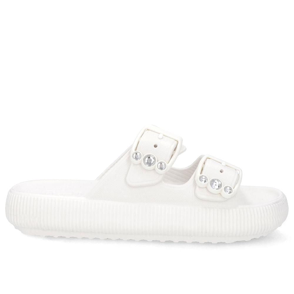 Chinelo Usaflex Plataforma Poof Eva Fivela Ref Al4401-1 Branco Nevasca 038