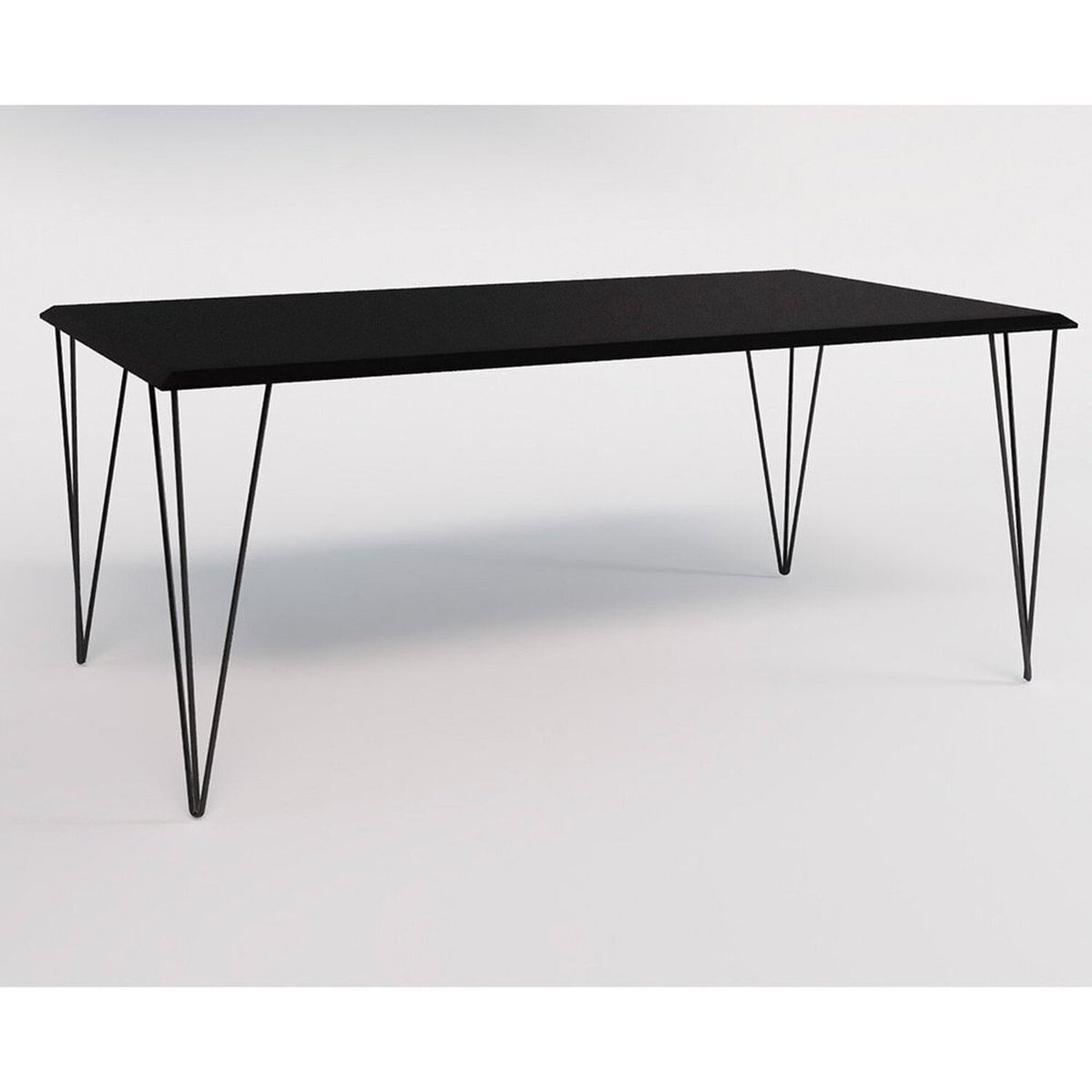 Mesa Eames Clips De Ferro Tampo Retangular 135x75 Preto