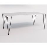 Mesa Eames Clips De Ferro Tampo Retangular 135x75 Branco