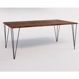 Mesa Eames Clips De Ferro Tampo Retangular 135x75 Marrom