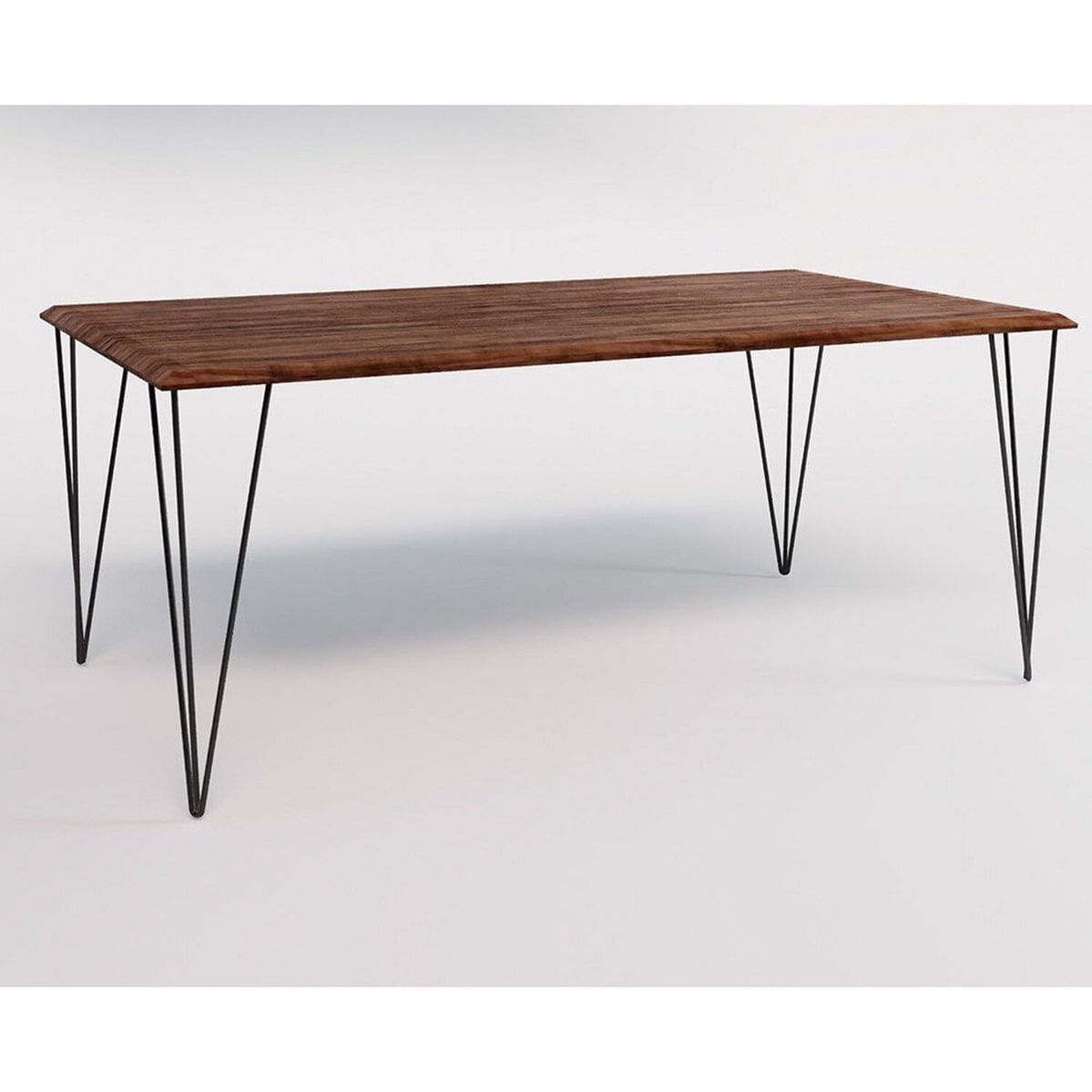 Mesa Eames Clips De Ferro Tampo Retangular 135x75 Marrom