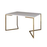 Mesa De Jantar Industrial Retangular 137x90cm Base V Branco