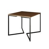 Mesa Jantar Industrial Quadrada 90cm Base V Ferro Amendoa